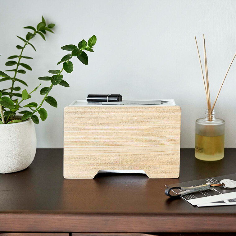 ソムリエ＠ギフトの【レビュー特典】[ マグネットマスクホルダー リン ] 山崎実業 RIN ブラウン/ナチュラル 6066 6067 / マスクケース 玄関 マスク 収納ケース マスク入れ 使い捨てマスク収納 鍵 カギ 印鑑 ペン シンプル 北欧 木目 木調 おしゃれ マグネット JGS 最強配送 dej cpj 送料無料｜アングル2