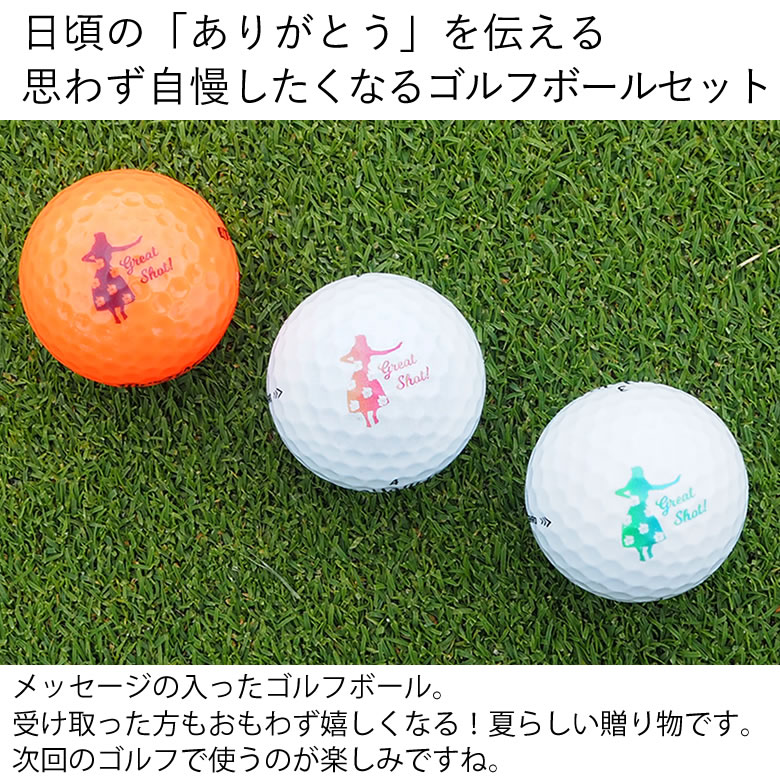 シーズナル名入れゴルフボール（12個）＆ Teeギフトセット [ 誕生日プレゼント 名入れ 退職 栄転 長寿 ゴルフ 男性 女性 イラスト プレゼント 夏 ハワイ アロハ ゴルフ 誕生日　ホワイト　カラー ]10P03Dec16