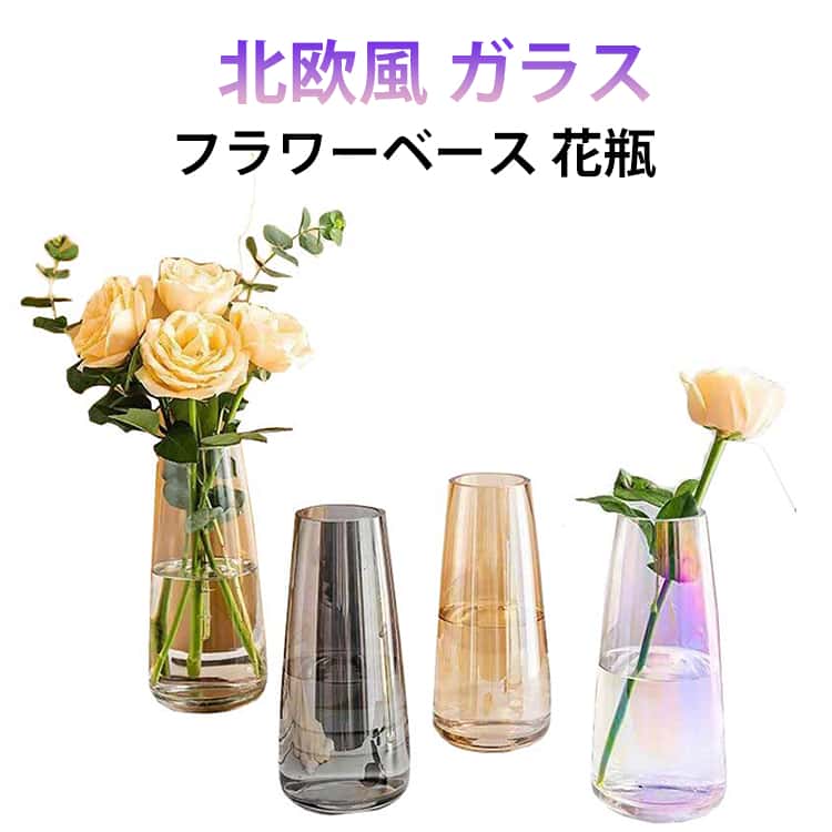 乐天商城 - フラワーベース 北欧 枝物 花瓶 ガラス おしゃれ ガラス 母の日 ガラス製 一輪挿し 丸 枝 シンプル 北欧風 オシャレなフラワーベース インテリア 玄関 リビング 寝室 韓国 北欧 ミニ 生花 お祝い ギフト 送料無料