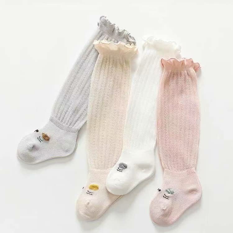 4足セット ベビーニーハイソックス 赤ちゃんに優しい 伸縮 履き口フィット 蒸れな...