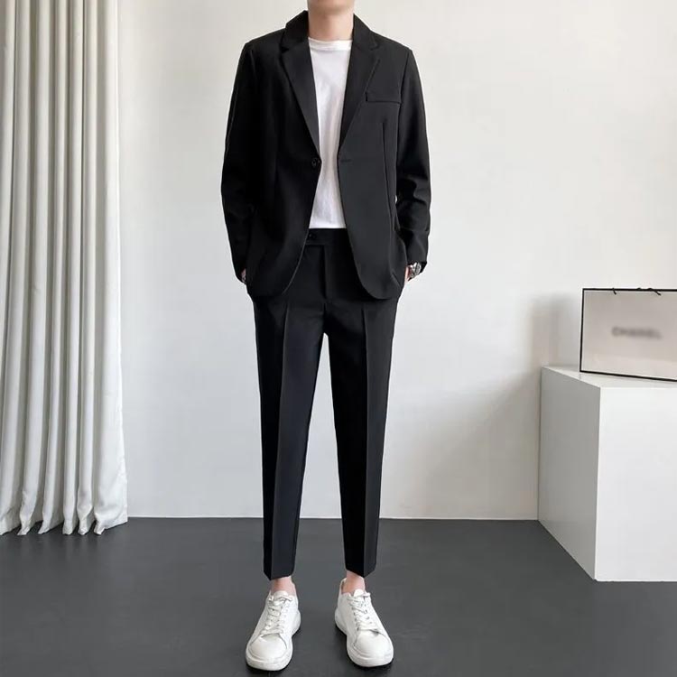 メンズ 白Tシャツ スーツ 入学式 ジャケット 無地 スーツセットアップ 3点セット カジュアルスーツ 韓国 就職 フォーマルスーツ 洗える スラックス 紳士服 通学 通勤 ビジネススーツ 卒業式 スーツ 結婚式 カジュアル ビジネス フォーマル 春 秋 送料無料