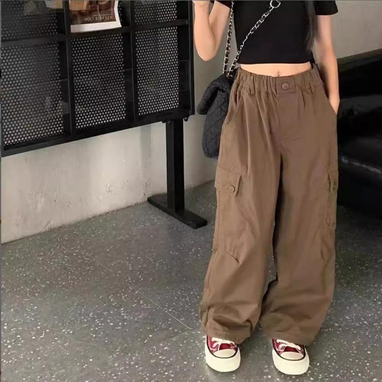 ベレザヴォーチェのキッズ パンツ ダンスパンツ ロングパンツ ワイドパンツ カジュアル ジュニア ウエストゴム 男の子 女の子 ヒップホップ ゆったり 夏 春 通園 通学 子供服 ダンス衣装 秋 150 韓国子供服 送料無料 110 120 キッズ 140 130 160 170cm 黒｜アングル3