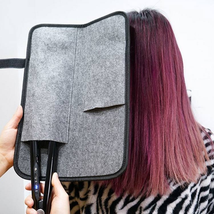 収納ポーチ フェルト 長め ヘアアイロンケース耐熱 断熱 ポーチ 耐熱 ヘアアイロン...