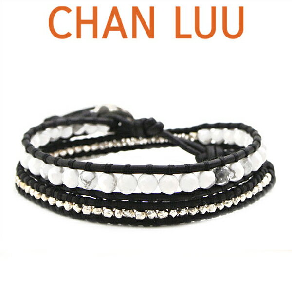 チャンルー ブレスレット メンズ チャンルー ブレスレット CHAN LUU ストーンビーズミックス 2連ラップブレスレット メンズ ＆ レディース/ユニセックス チャンルー CHANLUU WHITE HOWLITE-NATURAL BLACK BS-5253CLJ-WHBK