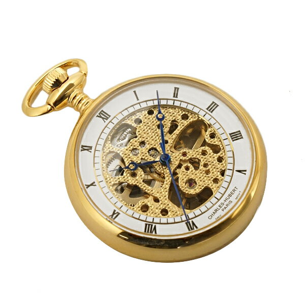 チャールズ ヒューバート CHARLES HUBERT 懐中時計 + スタンドセットモデル 42mm ポケットウォッチ オープンフェイス ゴールド 機械式 手巻き CHARLES-HUBERT チャールズヒューバート 3802 3507【国内正規品】