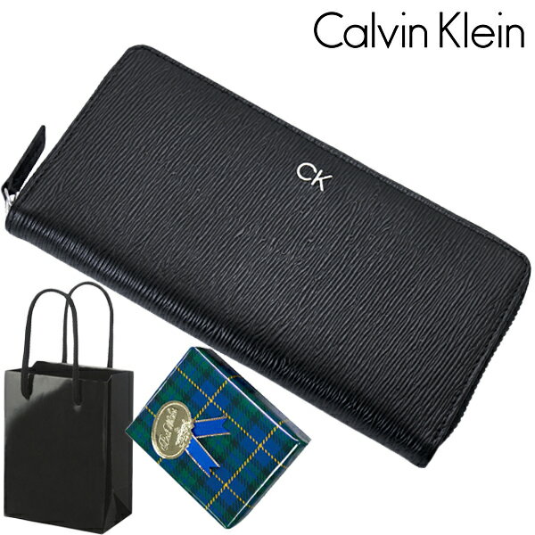 乐天商城 - 【ラッピング無料】カルバンクライン Calvin Klein CK 長財布 ラウンドファスナー ロングウォレット レザー ブラック 31CK190004