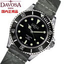 【クリーナープレゼント】DAVOSA ダボサ Ternos sixties テルノス シックスティズ 10気圧防水 40mm オートマティック 機械式自動巻 ブラック メンズ 男性用 牛革ベルト 腕時計 ウォッチ 161.525.55【国内正規品】