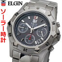 エルジン ELGIN ソーラー ダイバー腕時計 チタン（チタニウム）製 クロノグラフ 20気圧防水 太陽電池 メンズ 男性用 エルジン FK1425TI-B