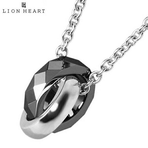 楽天Bell Field【クリーナープレゼント】 ライオンハート LION HEART LH-1 スタッドダブルリング ネックレス ペンダント サージカルステンレス製 03NE0075BK【国内正規品】