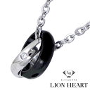 【クリーナープレゼント】ライオンハート LION HEART ネックレス/ペンダント メンズ　ステンレス製 ブラックIP ライオンハート LION HEART 04N124SM