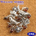 【ポリッシュクロス（磨き布）プレゼント】ウィリアムモリス WILLIAM MORRIS いちご泥棒 ブローチ ペンダント シルバー925 ガーネット 碌山 ウィリアム モリス公式ジュエリー 405C0012-1