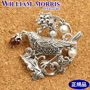 【ポリッシュクロス（磨き布）プレゼント】ウィリアム モリス WILLIAM MORRIS いちご泥棒 ブローチ ペンダント シルバー925 ガーネット 碌山 ウィリアム モリス公式ジュエリー 405C0015-2 【国内正規品】