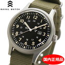 【クリーナープレゼント】 Naval Watch ナバルウォッチ 腕時計 38mm ブラック文字盤 NATOベルト（カーキ）ミリタリーウォッチ スイス製クォーツ Naval military watch Mil.-01B US Force Type【国内正規品】