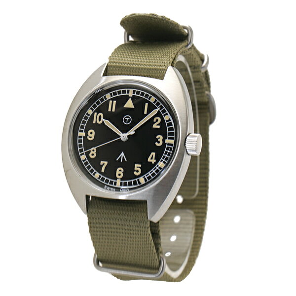 Bell Fieldの【クリーナープレゼント】 Naval Watch ナバルウォッチ 腕時計 38mm ブラック文字盤 NATOベルト（カーキ）ミリタリーウォッチ スイス製クォーツ Naval military watch Mil.-02B Royal Air Force type【国内正規品】｜アングル2