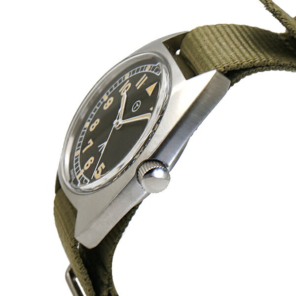 Bell Fieldの【クリーナープレゼント】 Naval Watch ナバルウォッチ 腕時計 38mm ブラック文字盤 NATOベルト（カーキ）ミリタリーウォッチ スイス製クォーツ Naval military watch Mil.-02B Royal Air Force type【国内正規品】｜アングル3