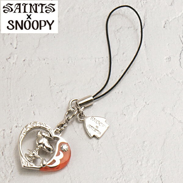 スヌーピー x セインツ ハート スヌーピーゴルフ 携帯ストラップ シルバー925 SNPY-K-05【SAINTS Design セインツ デザイン x SNOOPY】