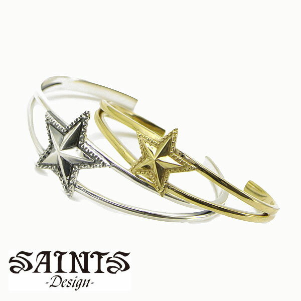 【ポリッシュクロスプレゼント】【SAINTS Design セインツ デザイン】ネイティブスター ペアバングル メンズ ＆ レディース シルバー925製 SSB-711M SSB-711F