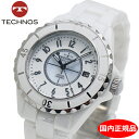 テクノス 腕時計（メンズ） 【テクノス】 TECHNOS ソーラーウォッチ 太陽電池 腕時計 セラミック ホワイト メンズ TE9002TW