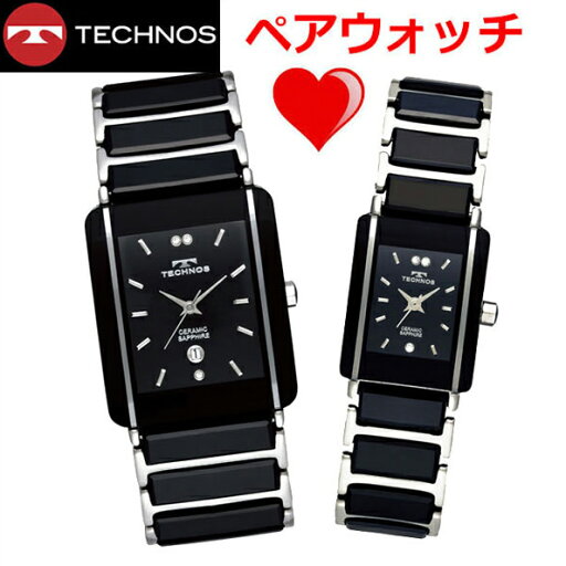 【テクノス】 TECHNOS 腕時計 ペアウォッチメンズ&レディース セラミック&ステンレススチール製 TSM903TB-TSL906TB【送料無料】