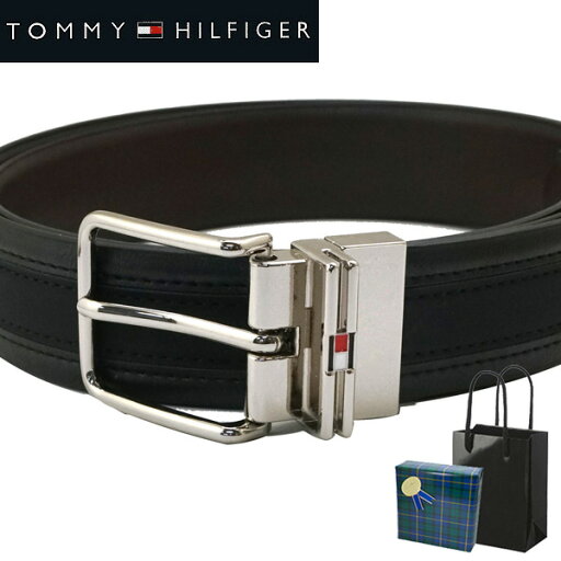 トミーヒルフィガー TOMMY HILFIGER ベルト 紳士用 レザー メンズ ブラック/ブラウン リバーシブル 11TL020036-014 トミーヒルフィガー TOMMY HILFIGER ベルト 紳士用 レザー メンズ ブラック/ブラウン リバーシブル 11TL020036-014