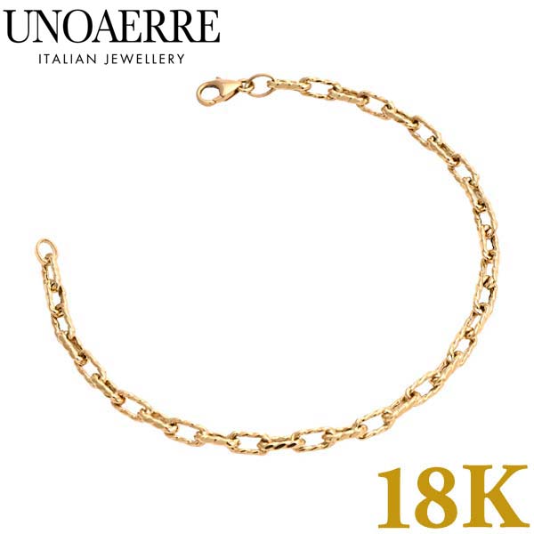 【クリーナープレゼント】UNOAERRE ウノアエレ ブレスレット 18金 K18YG イエローゴールド ユニセック..