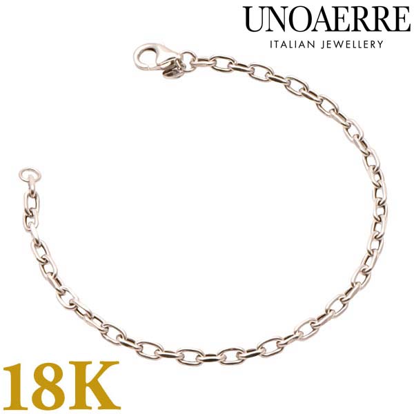 【クリーナープレゼント】UNOAERRE ウノアエレ ブレスレット 18金 K18WG ホワイトゴールド ユニセック..
