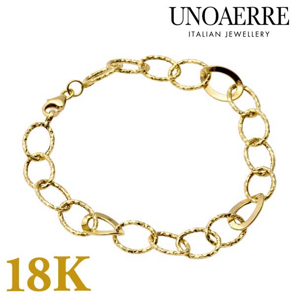 【クリーナープレゼント】UNOAERRE ウノアエレ ブレスレット 18金 K18YG イエローゴールド ユニセック..