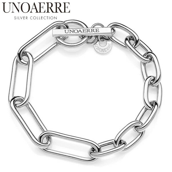 【クリーナープレゼント】UNOAERRE ウノアエレ シルバーブレスレット SILVER 925 アンシンメトリーチェ..