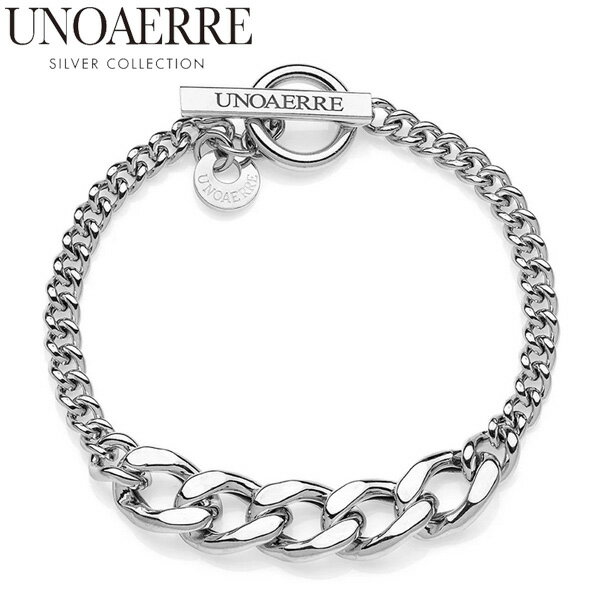 【クリーナープレゼント】UNOAERRE ウノアエレ シルバーブレスレット SILVER 925 デザインチェーンブレスレット メンズ レディース イタリア製 ...