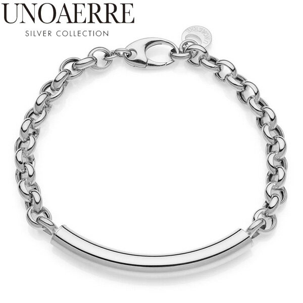 【クリーナープレゼント】UNOAERRE ウノアエレ シルバーブレスレット SILVER 925 チェーンバーブレスレット メンズ レディース イタリア製 30...