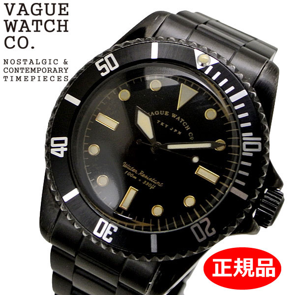 VAGUE WATCH Co. ヴァーグ ウォッチ カンパニー 腕時計 ブラック サブ 40mm メンズ ステンレスベルト VAGUE WATCH BS-L-001-SB