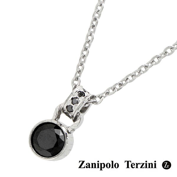 Zanipolo Terzini（ザニポロ・タルツィーニ）ネックレス/ペンダント ブラックキュービックジルコニア メンズ・レディース ユニセックス サージカルステンレス製 ZTP3701-BK 1
