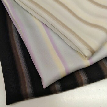 【キュプラ 100% 綾織り生地 オンブレストライプ柄 3色 】2個(1m)以上、50cm単位販売商品