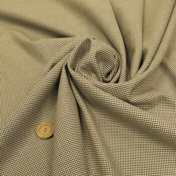 【 ウール 梳毛生地 ミジン千鳥柄 ブラウン 】2個(1m)以上、50cm単位販売商品