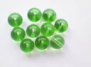 ガラス玉パーツ6mmΦ10個入(ライトグリーン)丸玉中通1穴