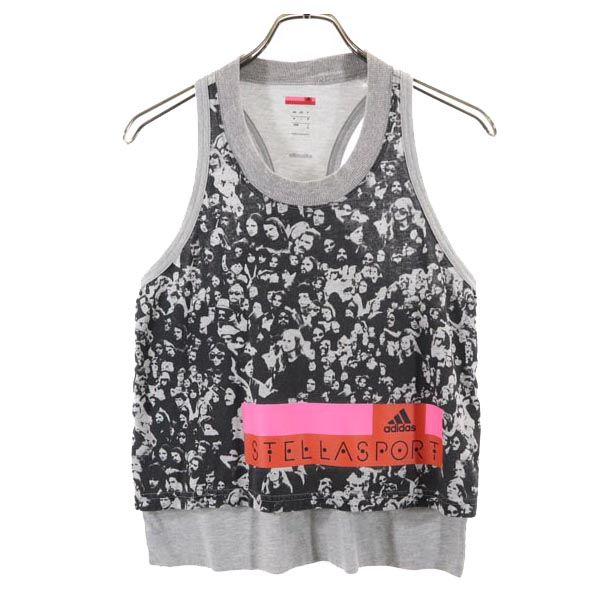 古着 adidas STELLA SPORT アディダス ステラスポーツ トレーニング タンクトップ S グレー系 レディース 【中古】
