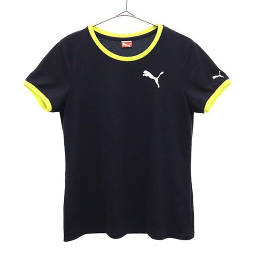 古着 プーマ PUMA プリント トレーニング 半袖 Tシャツ L ブラック スポーツ ウォームアップ レディース 【中古】 古着 プーマ PUMA プリント トレーニング 半袖 Tシャツ L ブラック スポーツ ウォームアップ レディース 【中古】