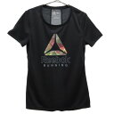 古着 リーボック Reebok プリント ランニング 半袖 Tシャツ OT ブラック スポーツ レディース 【中古】
