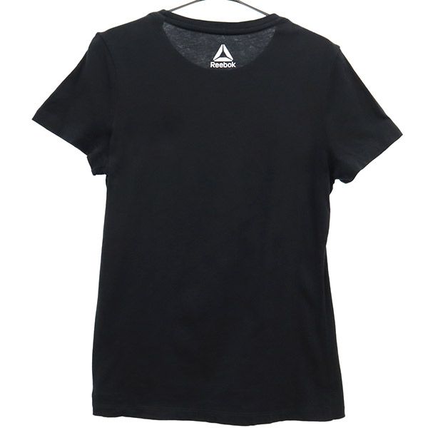 古着 リーボック Reebok プリント トレーニング 半袖 Tシャツ OT ブラック スポーツ ウォームアップ レディース 【中古】