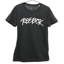 古着 リーボック Reebok プリント トレーニング 半袖 Tシャツ L ブラック スポーツ ウォームアップ レディース 【中古】