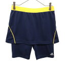 古着 アディダス adidas ロゴプリント ランニング ショートパンツ L ネイビー スポーツ CLIMA 365 トレーニング レディース 【中古】 【PD...