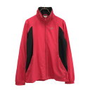 古着 アディダス adidas トレーニング 長袖 ウェア M ピンク×ブラック 裏メッシュ ウインドブレーカー スポーツ レディース 【中古】 【PD】