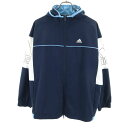 古着 adidas アディダス トレーニング クロス ジャケット L ネイビー レディース 【中古】 【PD】