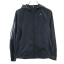 古着 adidas アディダス トレーニング ジップパーカー M ブラック レディース 【中古】(4)