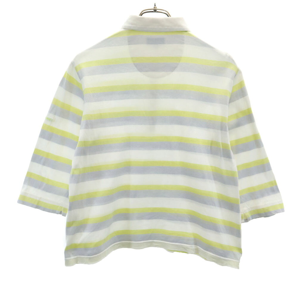 古着 BURBERRY バーバリー 三陽商会 日本製 ボーダー柄 ゴルフ 7分袖 ポロシャツ L ホワイト GOLF レディース bellis-10049738 Bellis サンプル画像2