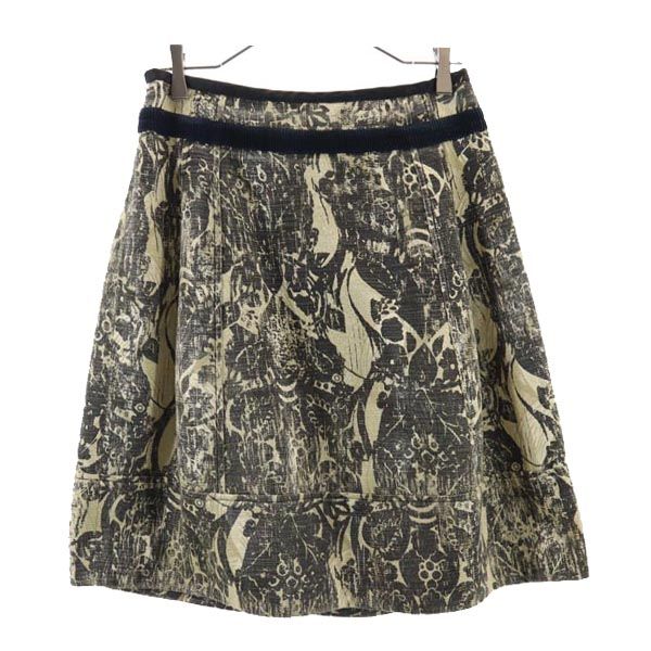 古着 Max Mara WEEKEND マックスマーラ ウイークエンド 総柄 ミニ丈 スカート 36 グレー系 サイドジップ レディース 【中古】