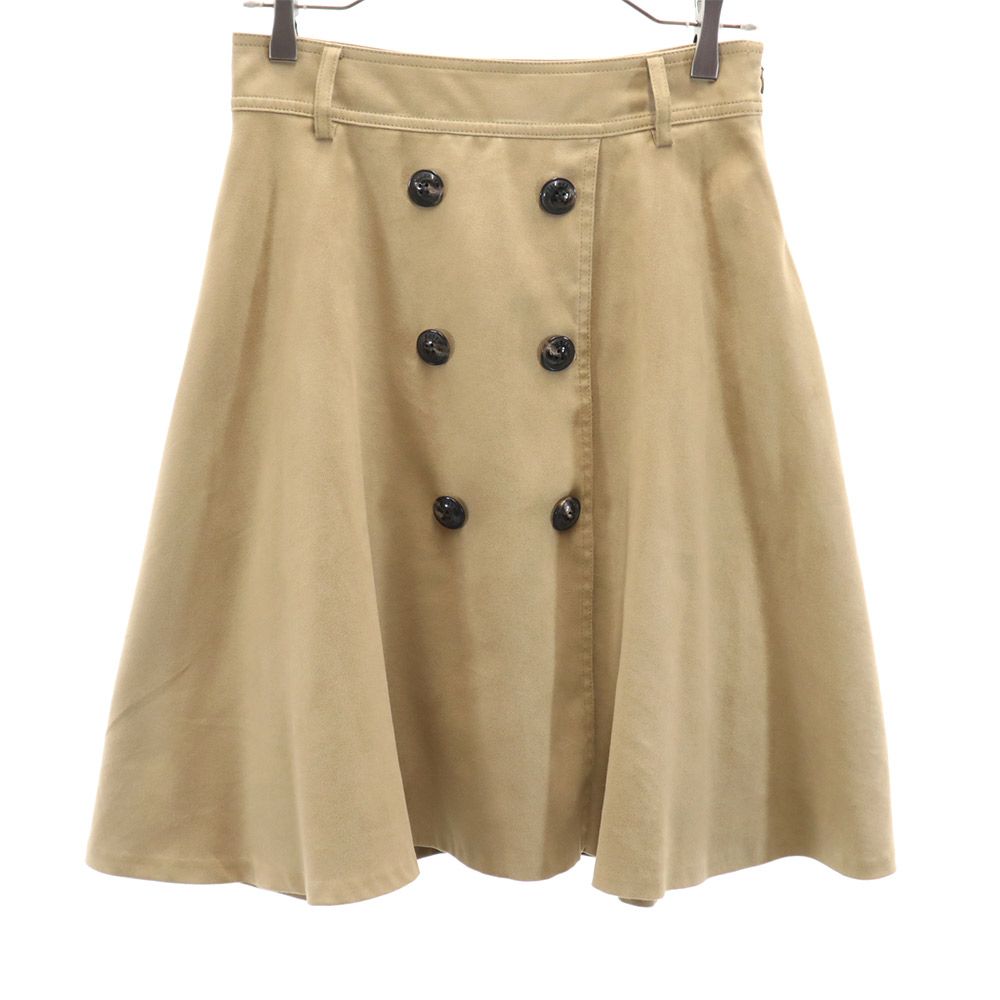 古着 BLUE LABEL CRESTBRIDGE ブルーレーベルクレストブリッジ 三陽商会 ミディ丈 スウェード フレアスカート 38 ベージュ系 レディース 【中古】 【PD】