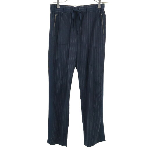 古着 LANVIN en Bleu ランバンオンブルー 日本製 ストライプ柄 イージーパンツ 38 ネイビー レディース 【中古】 古着 LANVIN en Bleu ランバンオンブルー 日本製 ストライプ柄 イージーパンツ 38 ネイビー レディース 【中古】
