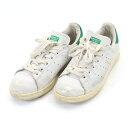 古着 adidas アディダス スタンスミス トレフォイルロゴ スニーカー 23.0cm ホワイト×グリーン レディース 【中古】 【PD】