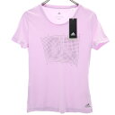古着 adidas アディダス 未使用 トレーニング 半袖 Tシャツ OT ピンク系 タグ付き レディース 【中古】(4)